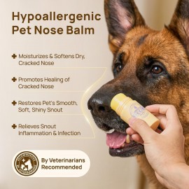 HICC PET Dog Nose Balm - Soothes Repairs Moisturizes Dry Cracked Nose - Dog & Cat Snout Soother Butter Balm with Essential Oil​ - All Natural & Lick Safe - Dog's Nose Daily Care & Protection