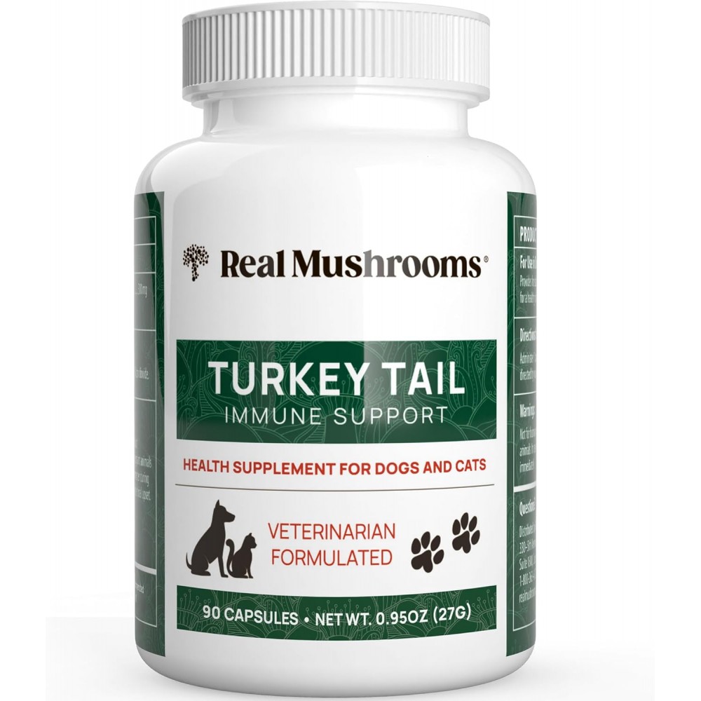 Turkey Tail Pet Support - Dog Multivitamins and Supplements for Immune Support, Gut Health Wellness Grain-Free, Gluten-Free, Vet-Approved Supplement 90ct