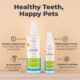 Oxyfresh Advanced Pet Dental Spray – Instant Dog and Cat Fresh Breath: Easiest No Brushing Pet Dental Solution for Dogs and Cats – Best Way to Fight Plaque, Keep Teeth & Gums Healthy, 8oz.