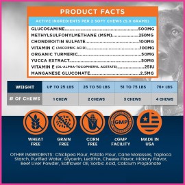 Domi Tail Hip & Joint Supplement for Dogs – Advanced Mobility Support – Glucosamine Chondroitin MSM & Turmeric – 120 Delicious Joint Care Chews – Vet-Recommended for All Breeds & Ages
